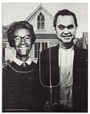 (POLITICS.) Pair of satirical posters pairing George Wallace with Black leaders.